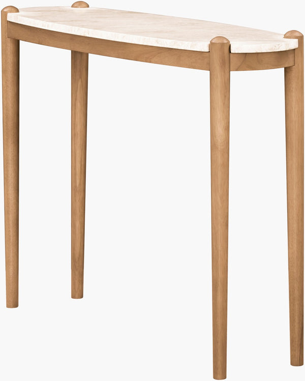 Livabliss Coronado Marble Top Rubberwood Console Table Elegant Entryway Accent with Natural Veining BOCO003-331543