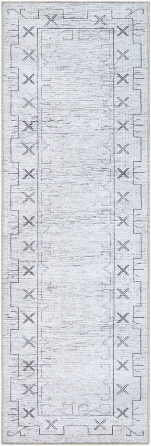 Livabliss Casita Bohemian Global Polyester Rug Machine Woven Low Pile for Entryways and Accent Spaces Ivory, Charcoa 2'7" x 7'10" BOCS2300-27710