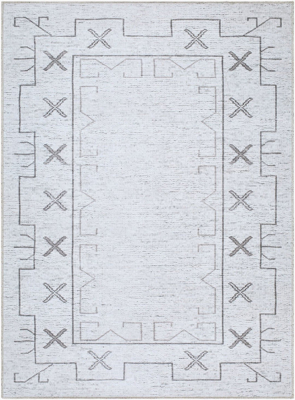 Livabliss Casita Bohemian Global Polyester Rug Machine Woven Low Pile for Entryways and Accent Spaces Ivory, Charcoa 8'10" x 12' BOCS2300-81012