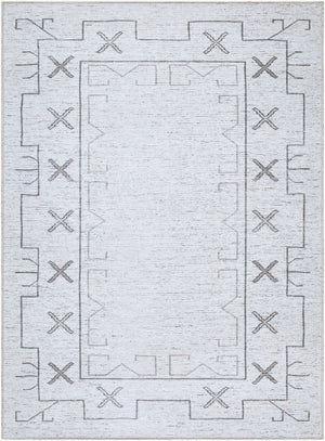 Livabliss Casita Bohemian Global Polyester Rug Machine Woven Low Pile for Entryways and Accent Spaces Ivory, Charcoa 8'10" x 12' BOCS2300-81012