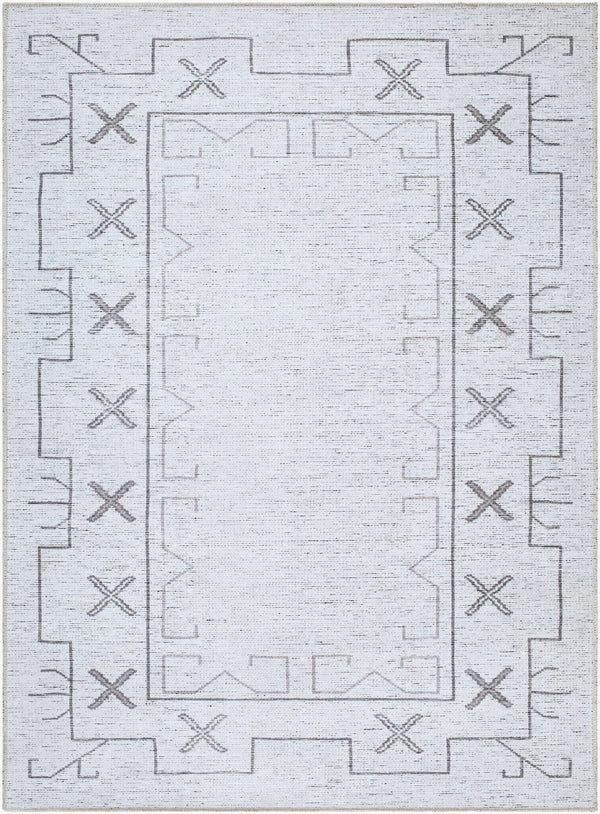 Livabliss Casita Bohemian Global Polyester Rug Machine Woven Low Pile for Entryways and Accent Spaces Ivory, Charcoa 8'10" x 12' BOCS2300-81012