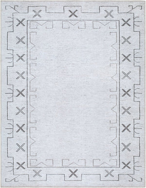 Livabliss Casita Bohemian Global Polyester Rug Machine Woven Low Pile for Entryways and Accent Spaces Ivory, Charcoa 7'10" x 10' BOCS2300-71010