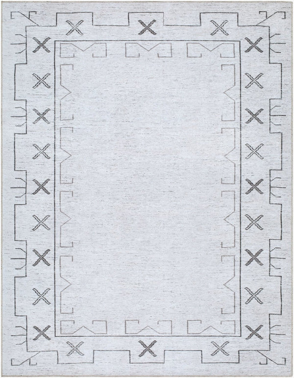 Livabliss Casita Bohemian Global Polyester Rug Machine Woven Low Pile for Entryways and Accent Spaces Ivory, Charcoa 7'10" x 10' BOCS2300-71010