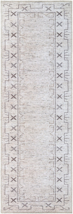 Livabliss Casita Bohemian Global Geometric Polyester Accent Rug for Entryway Bedroom or Bath Ivory, Taupe 2'7" x 7'10" BOCS2301-27710