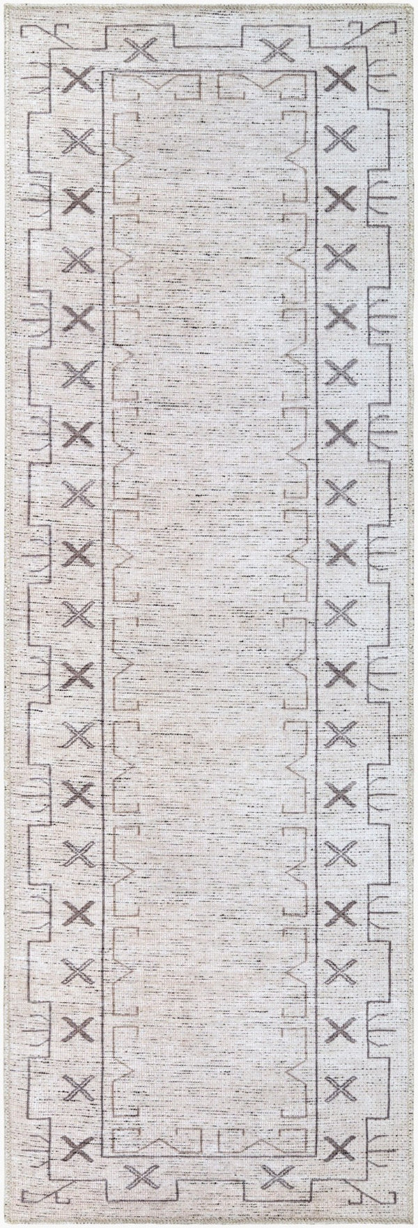 Livabliss Casita Bohemian Global Geometric Polyester Accent Rug for Entryway Bedroom or Bath Ivory, Taupe 2'7" x 7'10" BOCS2301-27710