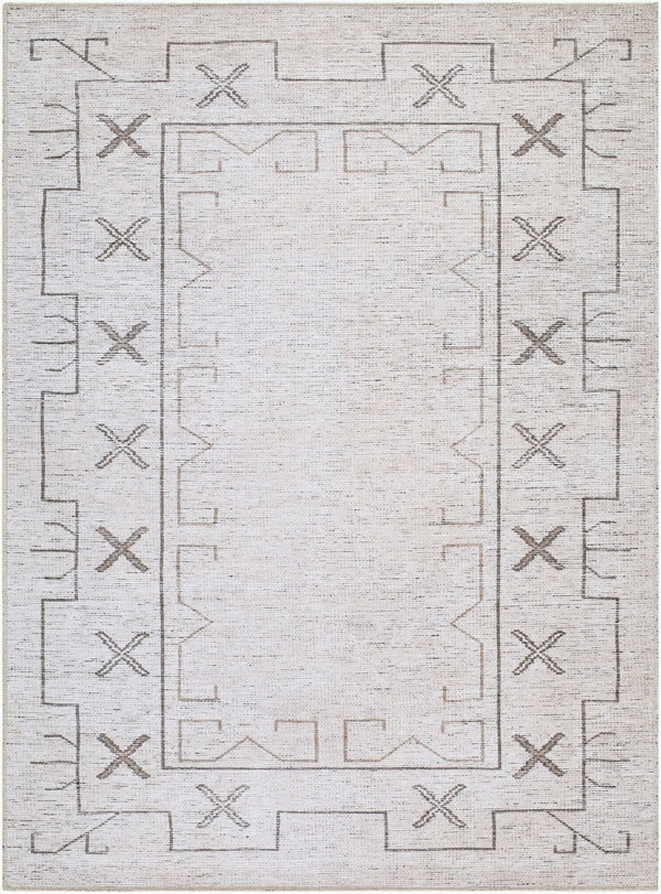 Livabliss Casita Bohemian Global Geometric Polyester Accent Rug for Entryway Bedroom or Bath Ivory, Taupe 6'7" x 9' BOCS2301-679