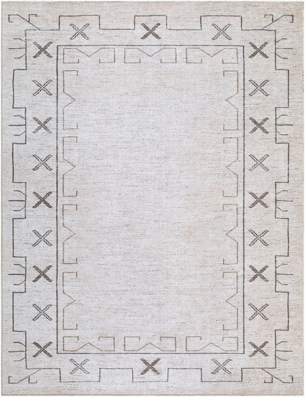 Livabliss Casita Bohemian Global Geometric Polyester Accent Rug for Entryway Bedroom or Bath Ivory, Taupe 7'10" x 10' BOCS2301-71010