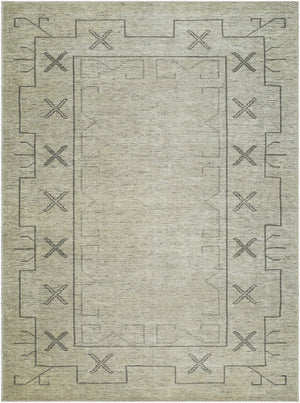 Livabliss Casita Bohemian Global Polyester Rug Turkey Woven Low Pile Accent for Small Spaces Sage, Stone Gra 7'10" x 10' BOCS2302-71010