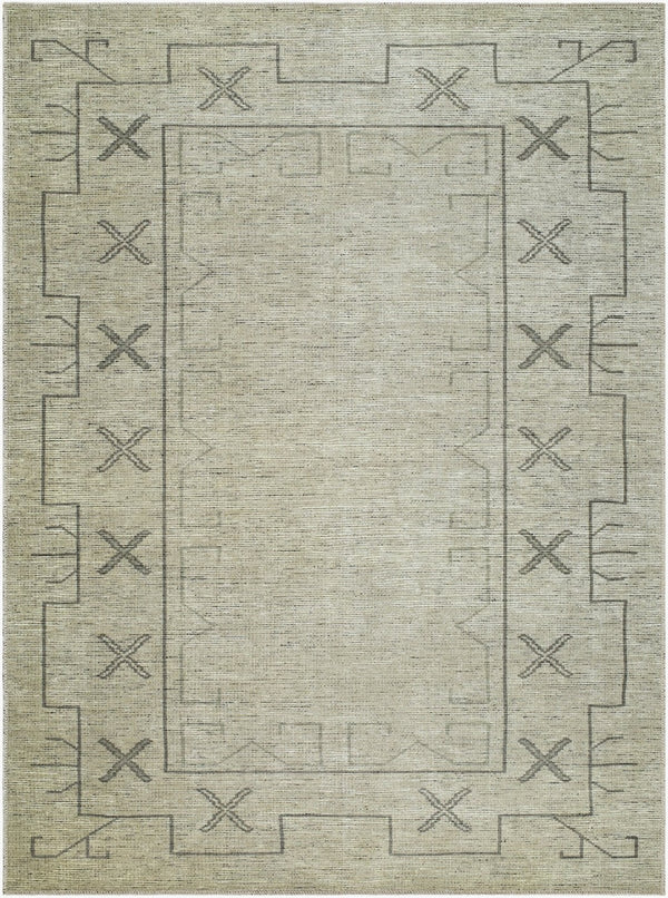 Livabliss Casita Bohemian Global Polyester Rug Turkey Woven Low Pile Accent for Small Spaces Sage, Stone Gra 7'10" x 10' BOCS2302-71010