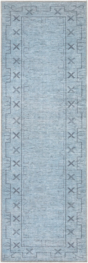 Livabliss Casita Bohemian Global Polyester Accent Rug Machine Woven for Entryways and Layering Powder Blue, S 2'7" x 7'10" BOCS2303-27710