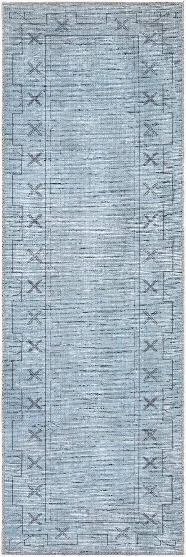 Livabliss Casita Bohemian Global Polyester Accent Rug Machine Woven for Entryways and Layering Powder Blue, S 2'7" x 7'10" BOCS2303-27710
