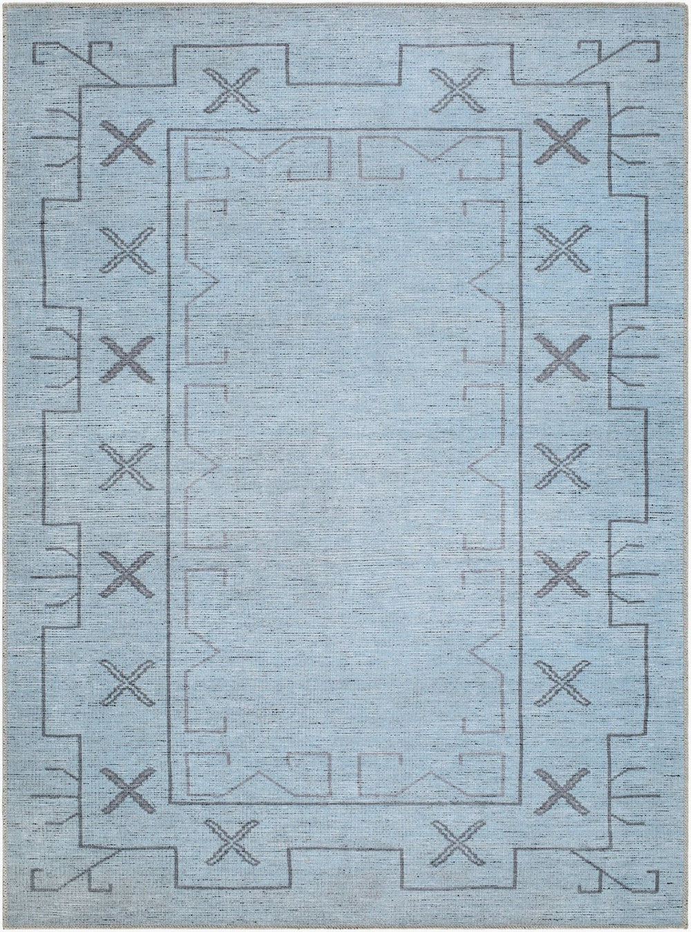 Livabliss Casita Bohemian Global Polyester Accent Rug Machine Woven for Entryways and Layering Powder Blue, S 2' x 2'11" BOCS2303-2211