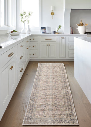 Livabliss Darling Distressed Traditional Runner Rug Woven Polyester Neutral Farmhouse Hallway Accent Brown, Charcoal 2'7" x 7'3" BODA2300-2773