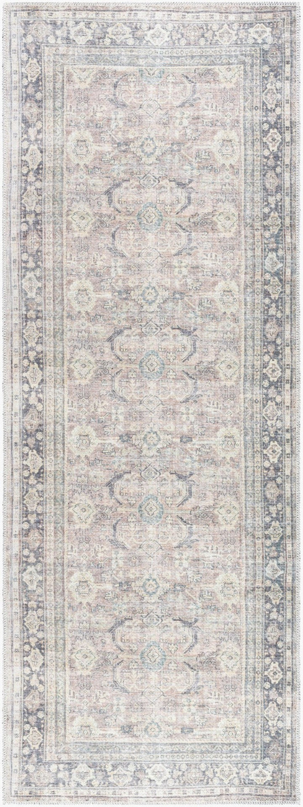Livabliss Darling Distressed Traditional Runner Rug Woven Polyester Neutral Farmhouse Hallway Accent Brown, Charcoal 2'7" x 7'3" BODA2300-2773