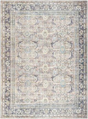 Livabliss Darling Distressed Traditional Runner Rug Woven Polyester Neutral Farmhouse Hallway Accent Brown, Charcoal 5'3" x 7' BODA2300-537