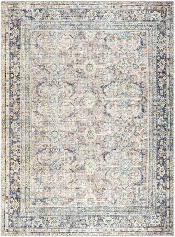 Livabliss Darling Distressed Traditional Runner Rug Woven Polyester Neutral Farmhouse Hallway Accent Brown, Charcoal 5'3" x 7' BODA2300-537