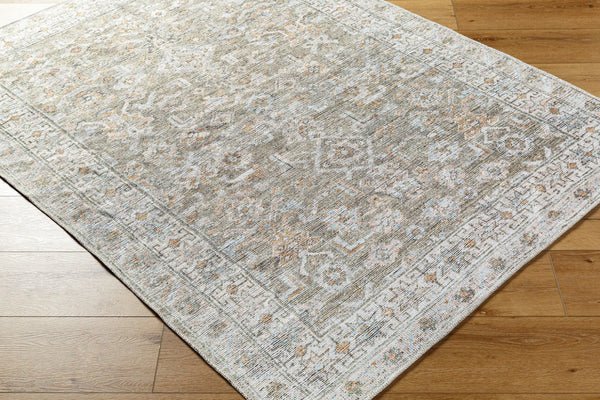 Livabliss Darling Geometric Flatweave Runner Rug Antique Fade Polyester for Hallways and Entryways Cream, Ice Blue 7'7" x 9'6" BODA2301-7796