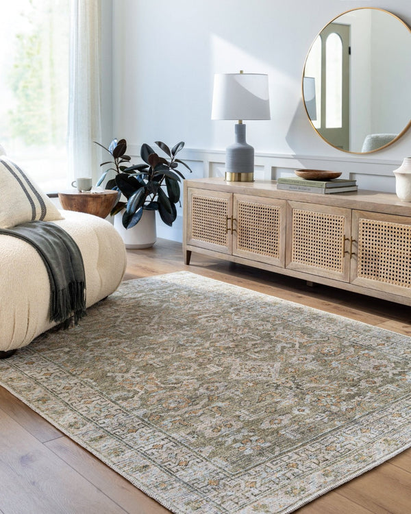 Livabliss Darling Geometric Flatweave Runner Rug Antique Fade Polyester for Hallways and Entryways Cream, Ice Blue 7'7" x 9'6" BODA2301-7796