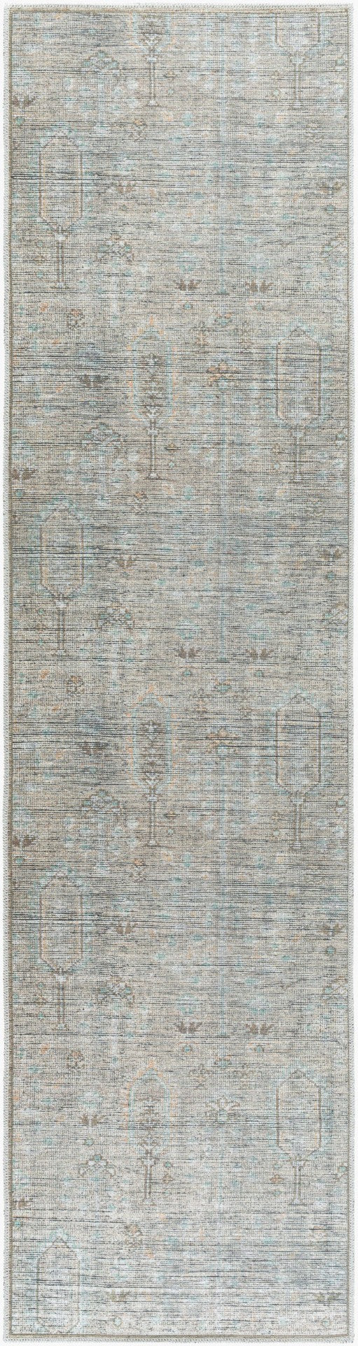 Livabliss Darling Vintage Inspired Runner Rug Machine Woven Turkey Earthy Tones Hallway Entryway Tan, Olive 2'7" x 10' BODA2302-2710