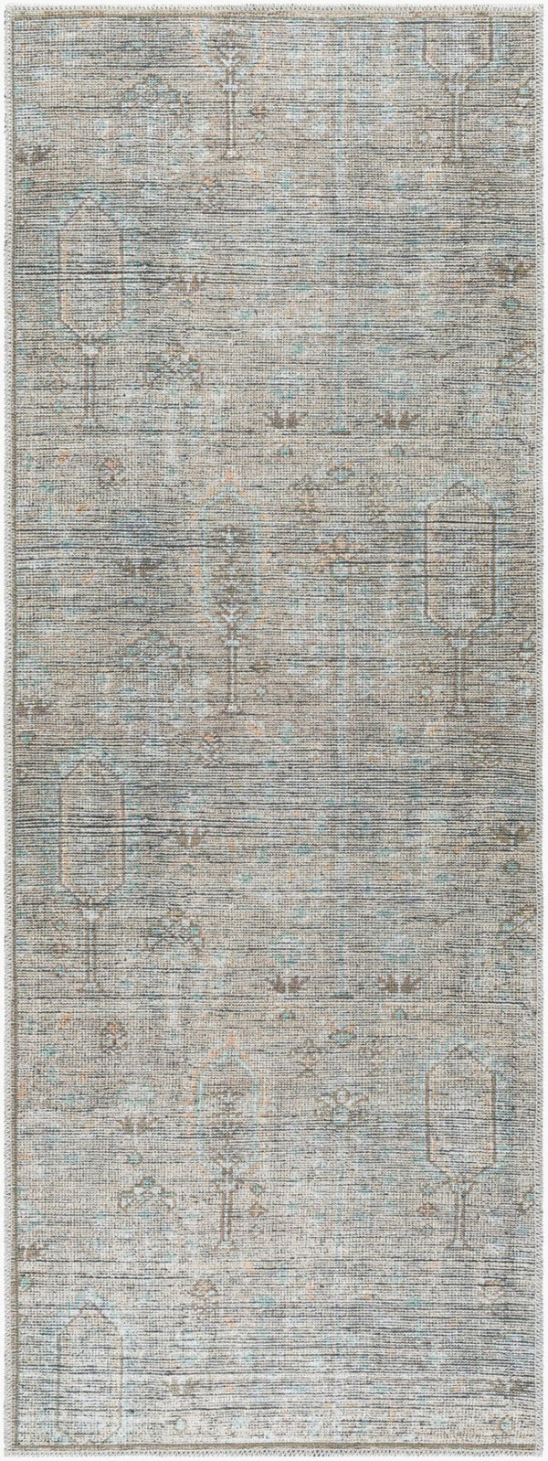 Livabliss Darling Vintage Inspired Runner Rug Machine Woven Turkey Earthy Tones Hallway Entryway Tan, Olive 2'7" x 7'3" BODA2302-2773