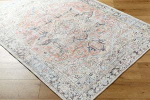 Livabliss Darling Medallion Runner Rug Flatweave Polyester Hallway Accent Distressed Vintage Look Dusty Coral, Da 5'3" x 7' BODA2303-537