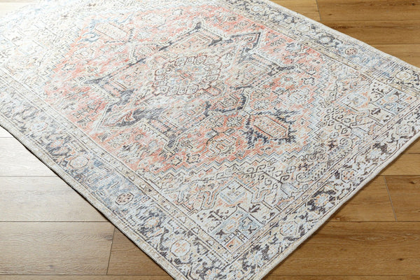 Livabliss Darling Medallion Runner Rug Flatweave Polyester Hallway Accent Distressed Vintage Look Dusty Coral, Da 5'3" x 7' BODA2303-537