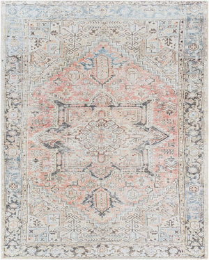 Livabliss Darling Medallion Runner Rug Flatweave Polyester Hallway Accent Distressed Vintage Look Dusty Coral, Da 7'7" x 9'6" BODA2303-7796
