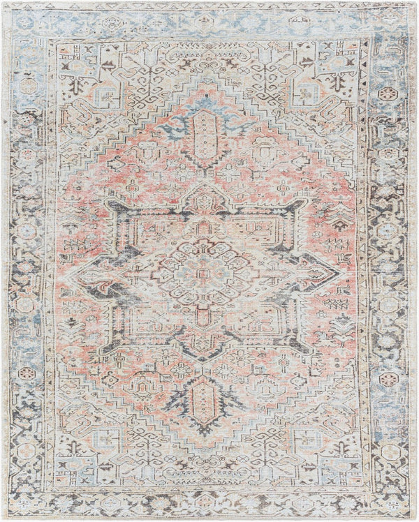 Livabliss Darling Medallion Runner Rug Flatweave Polyester Hallway Accent Distressed Vintage Look Dusty Coral, Da 7'7" x 9'6" BODA2303-7796