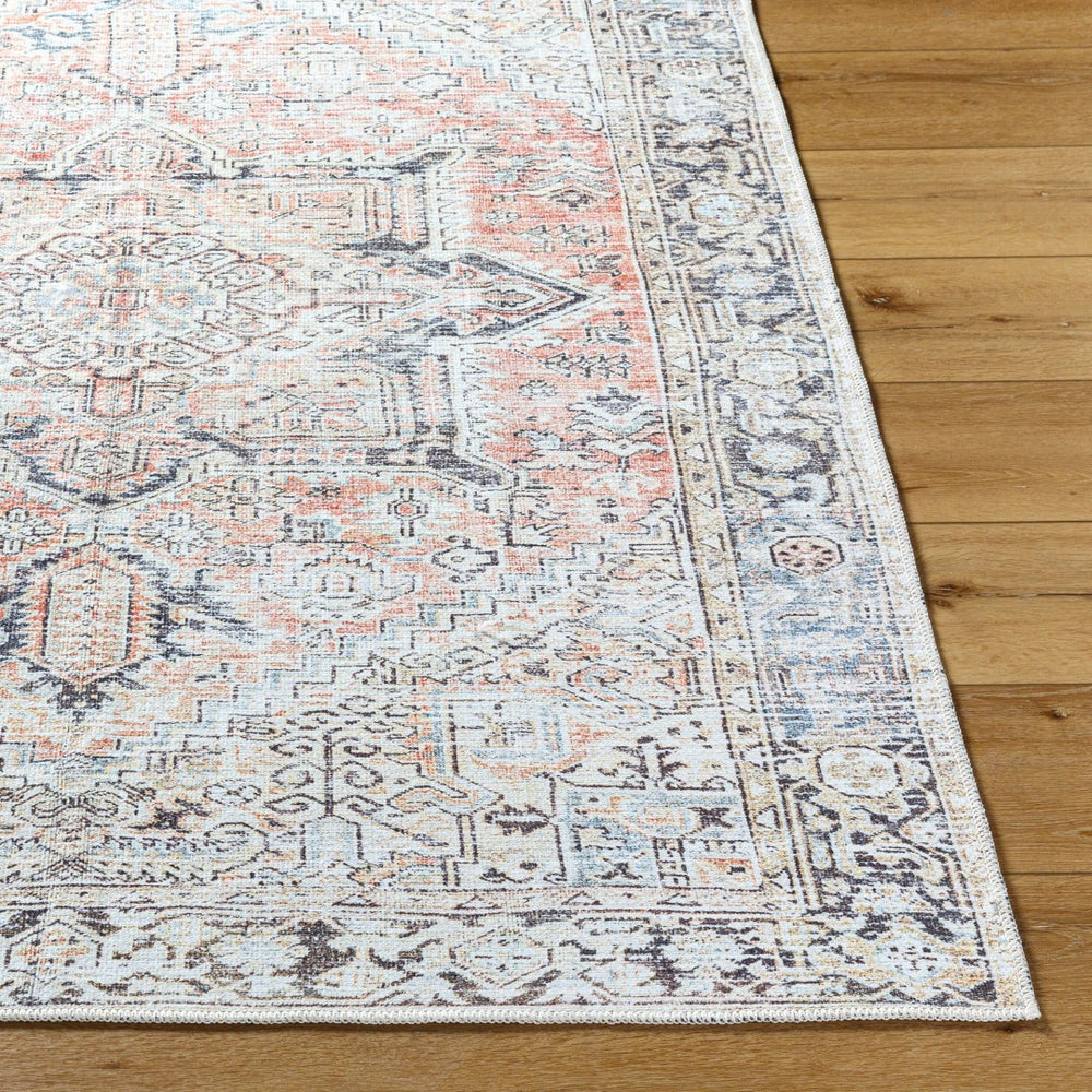 Livabliss Darling Medallion Runner Rug Flatweave Polyester Hallway Accent Distressed Vintage Look Dusty Coral, Da 7'7" x 9'6" BODA2303-7796