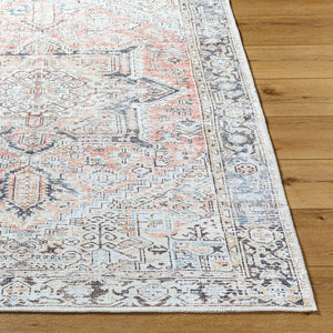 Livabliss Darling Medallion Runner Rug Flatweave Polyester Hallway Accent Distressed Vintage Look Dusty Coral, Da 5'3" x 7' BODA2303-537