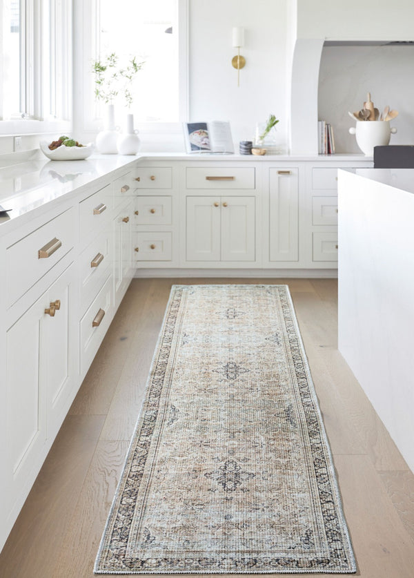 Livabliss Darling Vintage Inspired Flatweave Runner Rug Faded Tones for Hallways and Entryways Tan, Black 2'7" x 10' BODA2304-2710