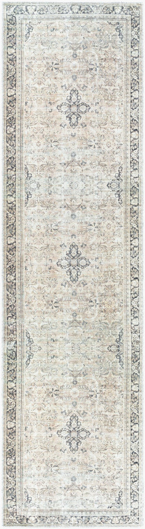 Livabliss Darling Vintage Inspired Flatweave Runner Rug Faded Tones for Hallways and Entryways Tan, Black 2'7" x 10' BODA2304-2710
