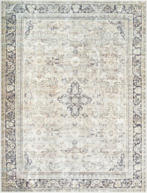 Livabliss Darling Vintage Inspired Flatweave Runner Rug Faded Tones for Hallways and Entryways Tan, Black 5'3" x 7' BODA2304-537