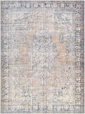 Livabliss Darling Medallion Flatweave Runner Rug Vintage Inspired Polyester for Hallway Entryway Camel, Black 6'7" x 9' BODA2305-679