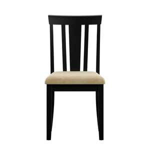 Homelegance By Top-Line Alejandro Black Wood Beige Microfiber Dining Chairs (Set of 2) Black Rubberwood