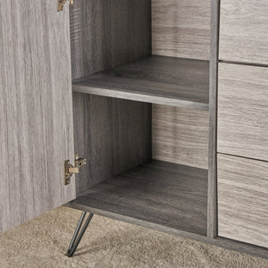 English Elm Christopher Knight Home® - MULTI Function Cabinet with Gray Oak Finish, Spacious 59.25"W Storage, Iron Legs, Modern Design 61168.00