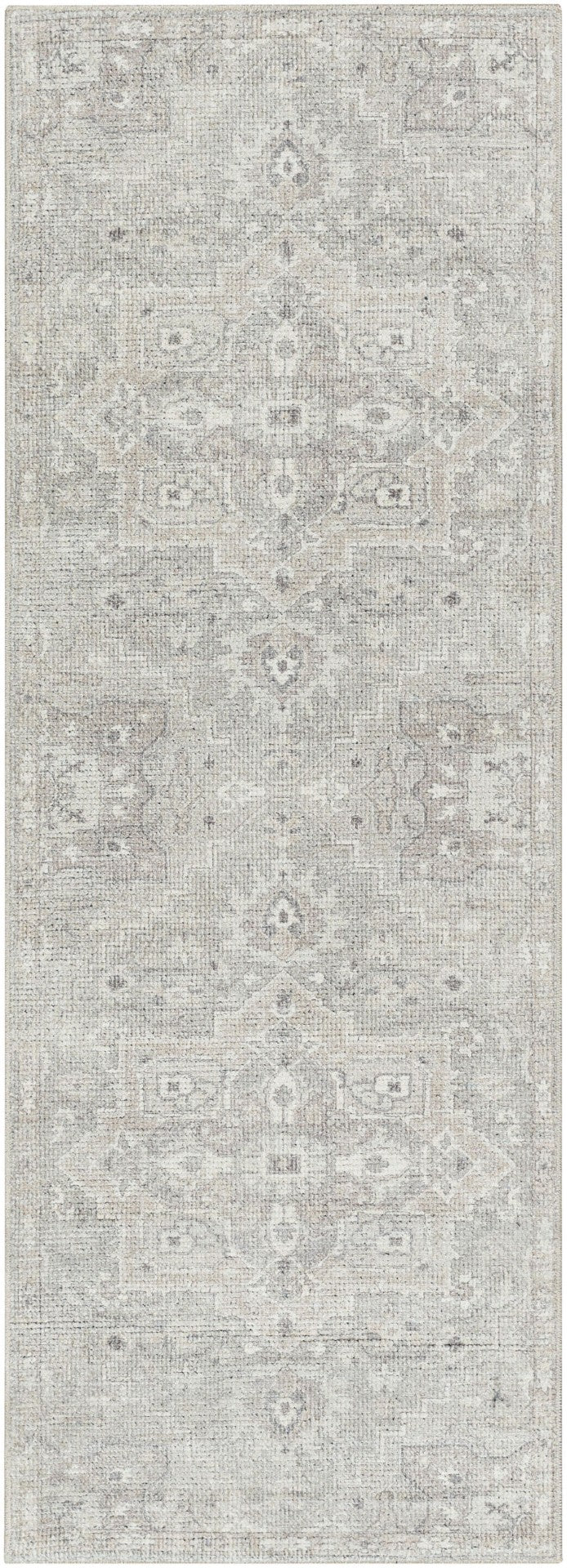 Livabliss Elle Traditional Pattern Polyester Accent Rug for Entryways and Cozy Bedroom Spaces Sage, White 2'7" x 7'3" BOEC2301-2773