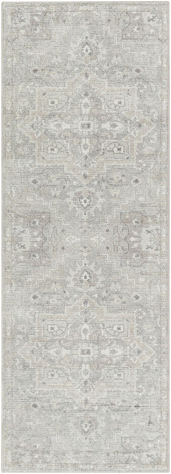 Livabliss Elle Traditional Pattern Polyester Accent Rug for Entryways and Cozy Bedroom Spaces Sage, White 2'7" x 7'3" BOEC2301-2773