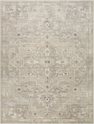 Livabliss Elle Traditional Pattern Polyester Accent Rug for Entryways and Cozy Bedroom Spaces Sage, White 7'10" x 10' BOEC2301-71010