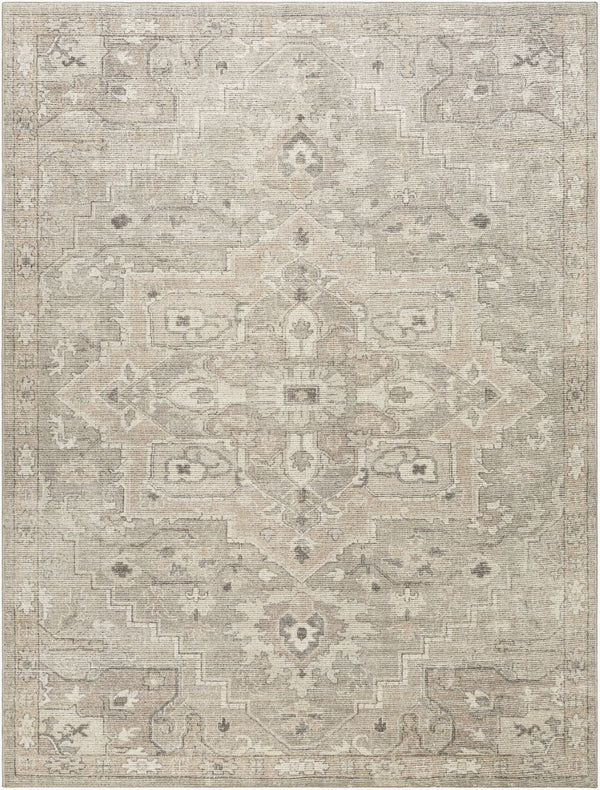 Livabliss Elle Traditional Pattern Polyester Accent Rug for Entryways and Cozy Bedroom Spaces Sage, White 7'10" x 10' BOEC2301-71010