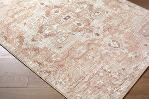 Livabliss Elle Traditional Polyester Area Rug Turkish Woven Accent for Entryway or Beside Bed Tan, White 5'3" x 7' BOEC2302-537