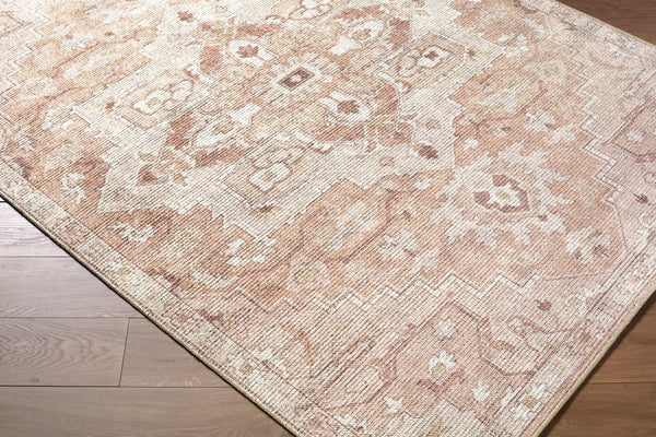 Livabliss Elle Traditional Polyester Area Rug Turkish Woven Accent for Entryway or Beside Bed Tan, White 5'3" x 7' BOEC2302-537