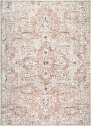 Livabliss Elle Traditional Polyester Area Rug Turkish Woven Accent for Entryway or Beside Bed Tan, White 5'3" x 7' BOEC2302-537