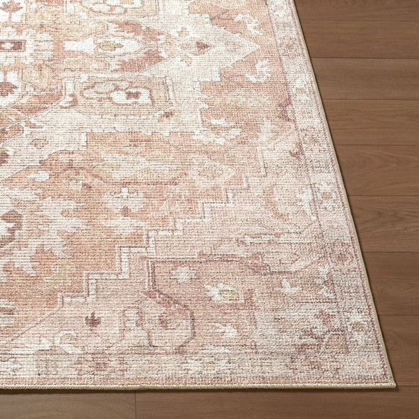 Livabliss Elle Traditional Polyester Area Rug Turkish Woven Accent for Entryway or Beside Bed Tan, White 5'3" x 7' BOEC2302-537
