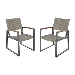 English Elm Christopher Knight Home® - Glasgow Stylish Grey Rattan Dining Chair - Weather-Resistant, Modern Comfort For Outdoor Spaces 62759.00PEGMGRY