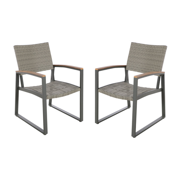 English Elm Christopher Knight Home® - Glasgow Stylish Grey Rattan Dining Chair - Weather-Resistant, Modern Comfort For Outdoor Spaces 62759.00PEGMGRY