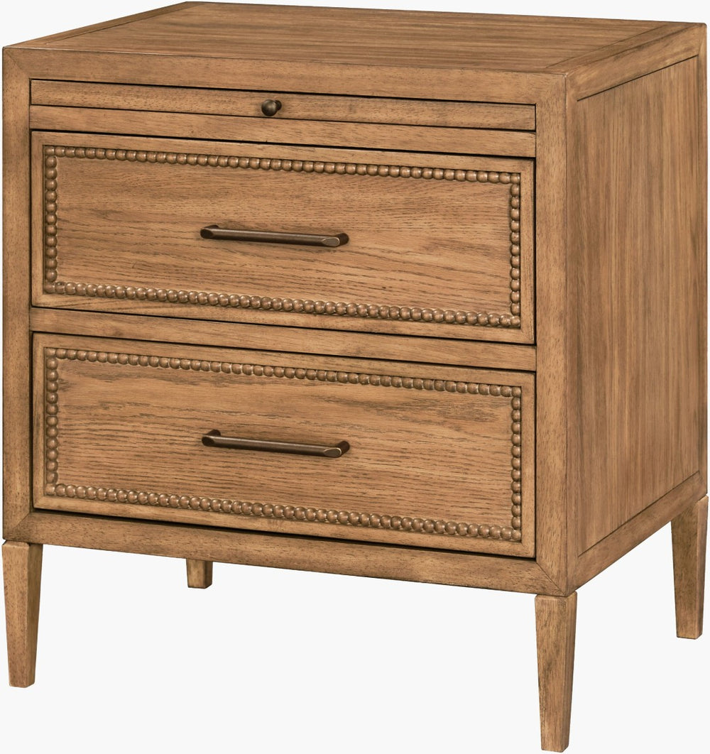 Surya Hermosa Oak Veneer Rubberwood Nightstand for Contemporary and Transitional Bedrooms BOHR005-362418