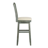 Homelegance By Top-Line Juliette Double X-Back Wood Swivel Bar Stool Green Rubberwood