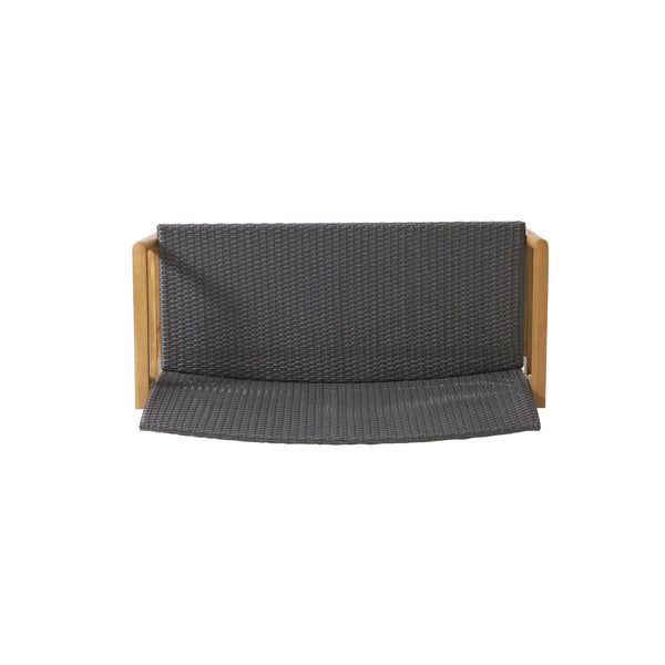 English Elm Christopher Knight Home® - BRYAN Teak Loveseat with Acacia Wood Frame and Wicker Seating, Transitional Outdoor Comfort 51" 73994.00GRY