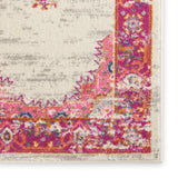 Nourison Passion PSN03 Machine Made Power-loomed Ornamental Border Indoor Only Bohemian Vintage Rug Ivory,Fuchsia, Pink and White 100% Polypropylene 99446815187